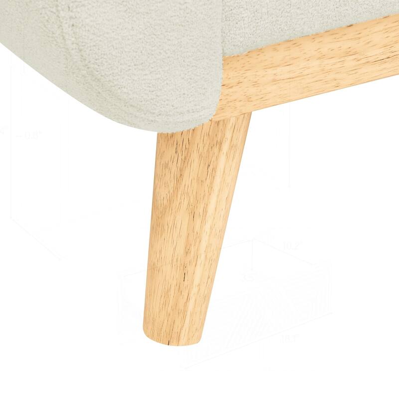 Mid-Century Modern Tufted Loveseat Sofa with Sturdy Wooden Legs for Relaxation