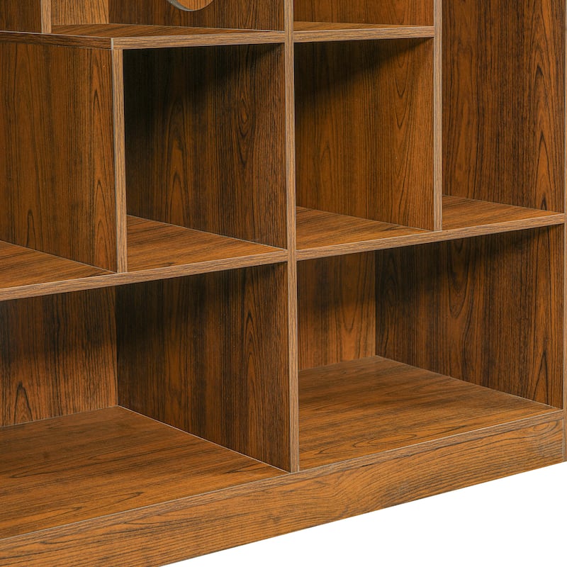 Roomfitters Modern 2 in 1 Wood Bookshelf Cat House, Cat Tree Display Storage Shelf with Litter Box Enclosure