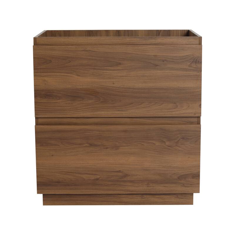 Modern 24" Bathroom Vanity with Double Drawers, Freestanding Cabinet in Oak, Easy Assembly