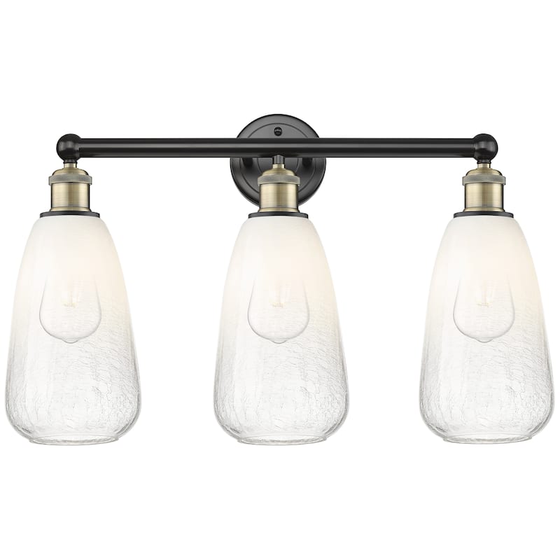 Innovations Lighting Endless Possibilities Edison - Brookhaven Almond - 3 Light 24" Bath Vanity Light - Black Antique Brass/Opal