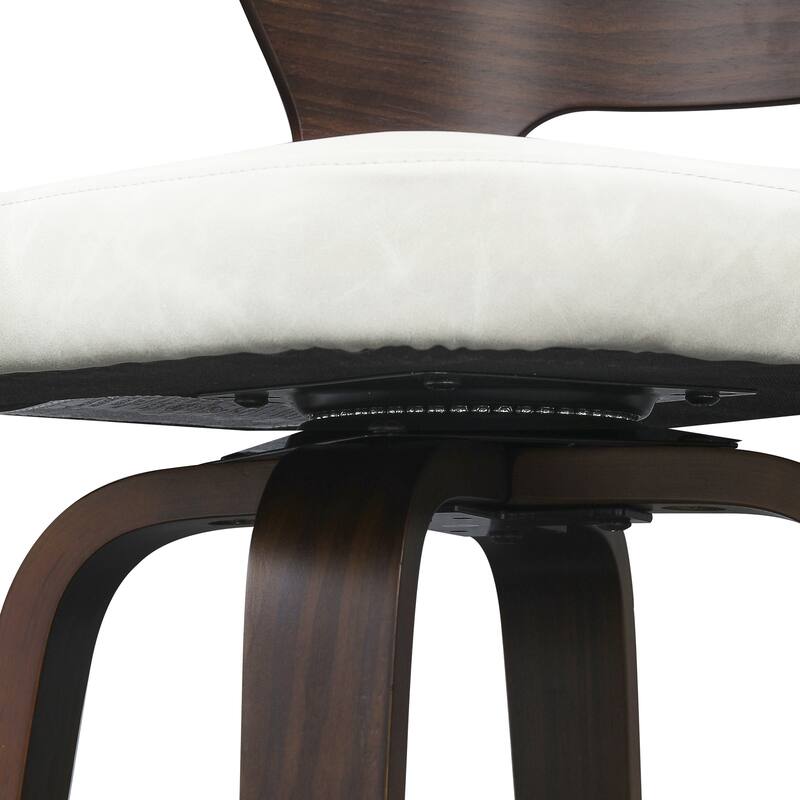 26 in. Swivel Counter Bar Stools, Bar stool with Bent Wood Legs & Round Footrest - 26" H