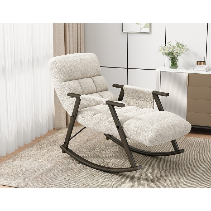 Folding Upholstered Rocking Chair, Lounge Rocking Chair