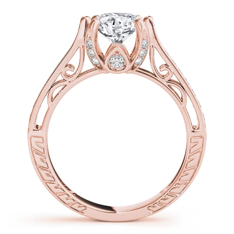 Auriya 14k Rose Gold Lab Grown Round Diamond Engagement Ring 0.50 to 5.00 ct. tw. (F-G VS)