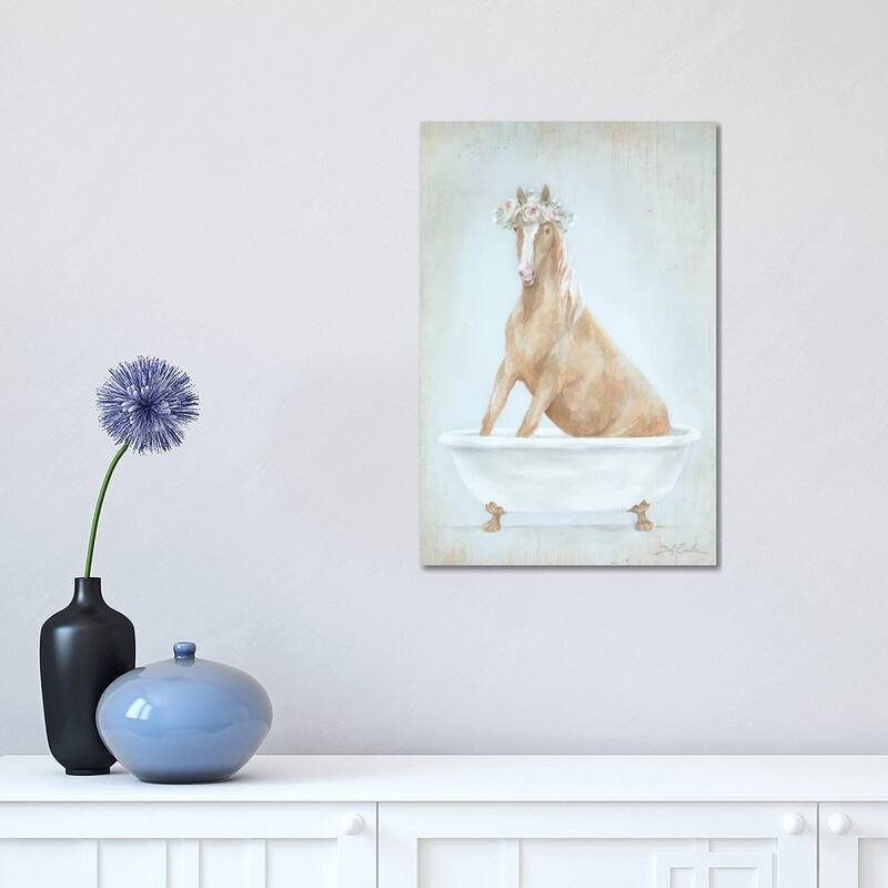 iCanvas "Horse In A Tub" by Debi Coules Canvas Print - 18x12x1.5