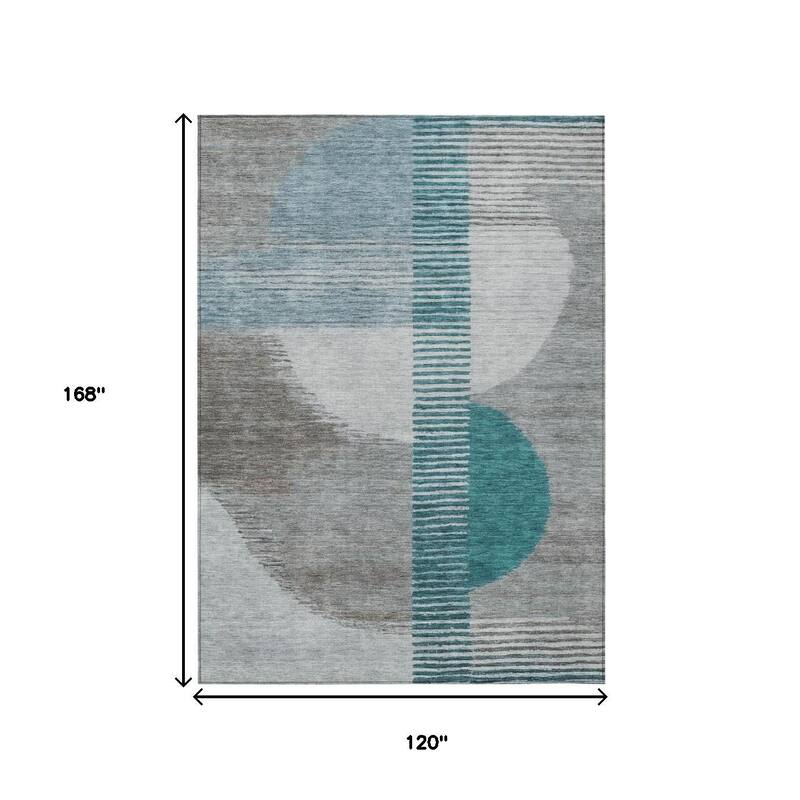 HomeRoots Geometric Transitional Rectangle Outdoor Rug