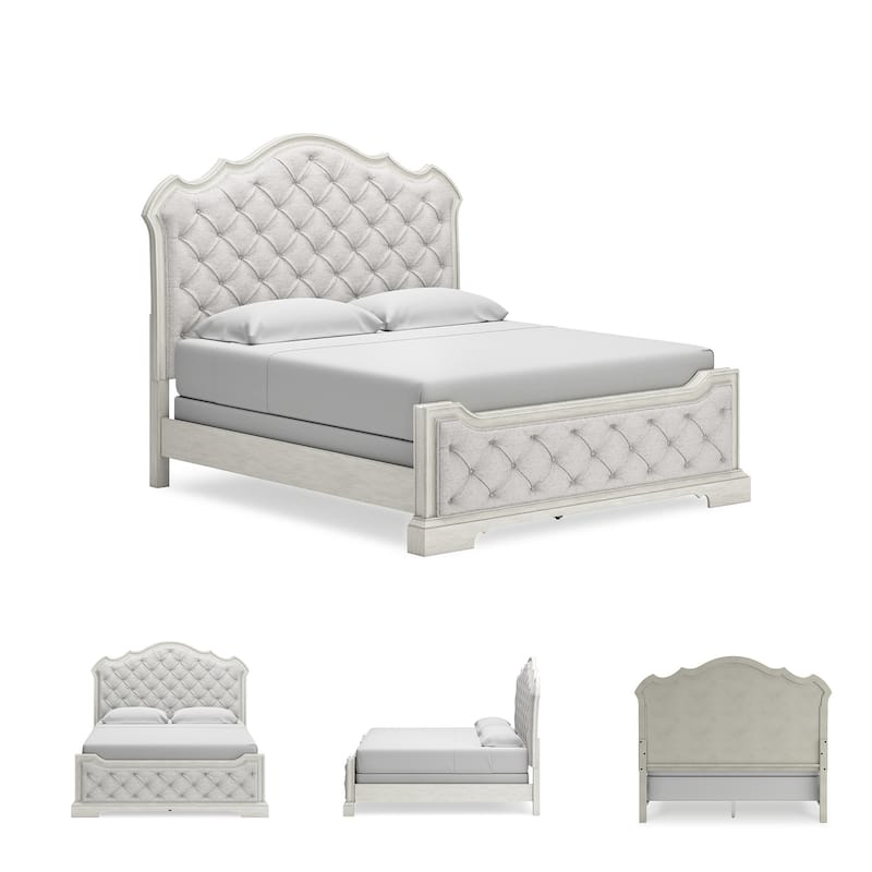 Signature Design by Ashley Arlendyne Antique White/Beige Upholstered Panel Bed