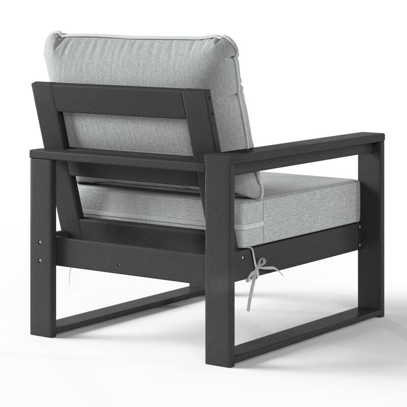 Polytrends Endless Patio Deep Seating Left Arm Chair with Gray Frame