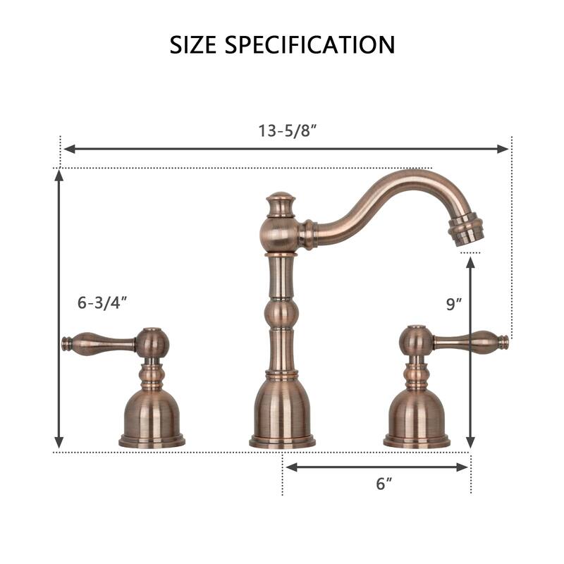 Widespread Two-handle Copper Bathroom Faucet