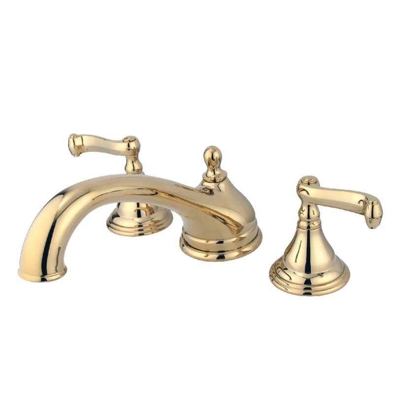 Kingston Brass Widespread Deck Mounted Roman Tub Filler with Metal
