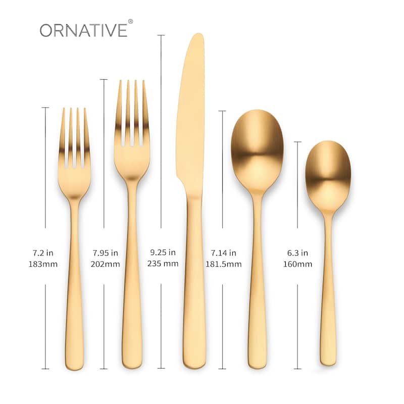 Ornative Aabbye 18/0 Stainless Steel 20 Pieces Flatware Set - 10.63" H x 6.69" W x 2.76" D