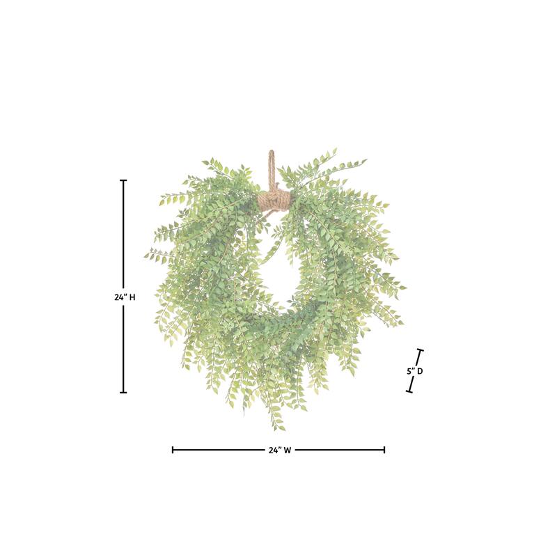 24" Italian Ruscus Heart Wreath