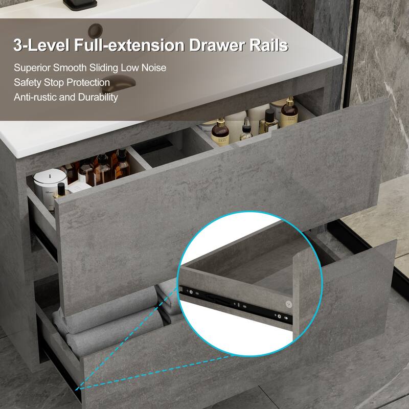 Wall Mounted Bathroom Vanity Sink Combo Cabinet Vanity Set