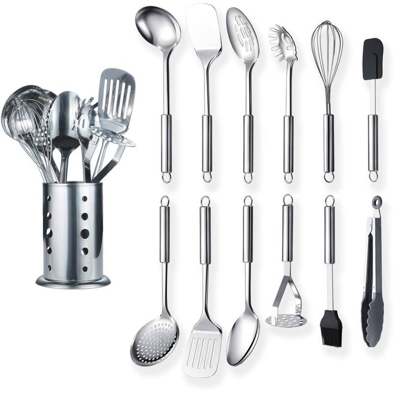 Stainless Steel Kitchen Tool Set with Stand