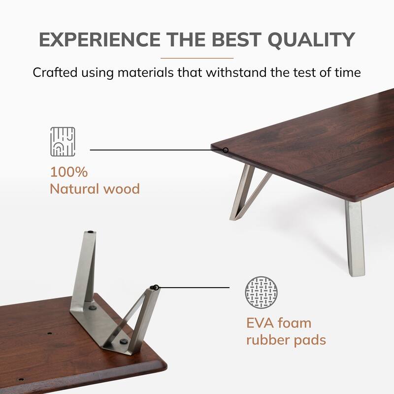 Jani Wood Monitor Stand Riser Desk - Ergonomic Design Stand, Desktop Organizer Table for Home, Office Workspace, Gaming Desk