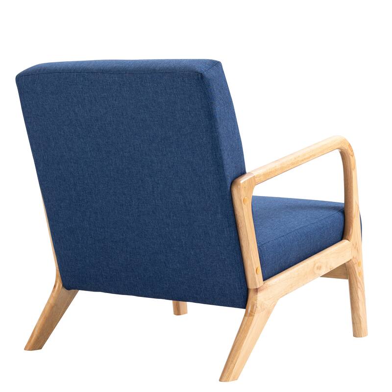 Briston 2 Set Mid Century Modern Wood Accent Chairs with pillow