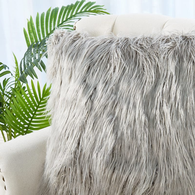 Karenne FauxFur Throw Pillow Covers (Set of 2), NO INSERT