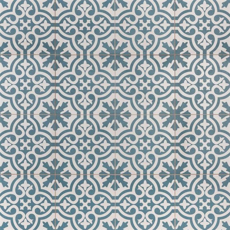 Merola Tile Berkeley Blue 17-5/8" x 17-5/8" Ceramic Floor and Wall Tile