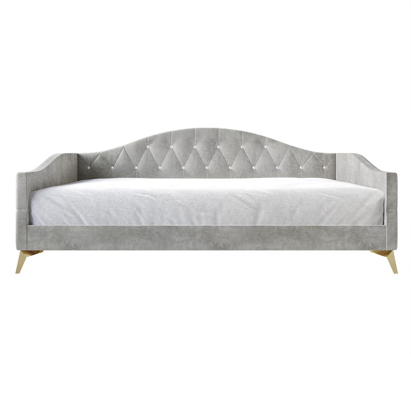 CraftPorch Elegant Crystal Button-Tufted Twin Size Upholstered Daybed