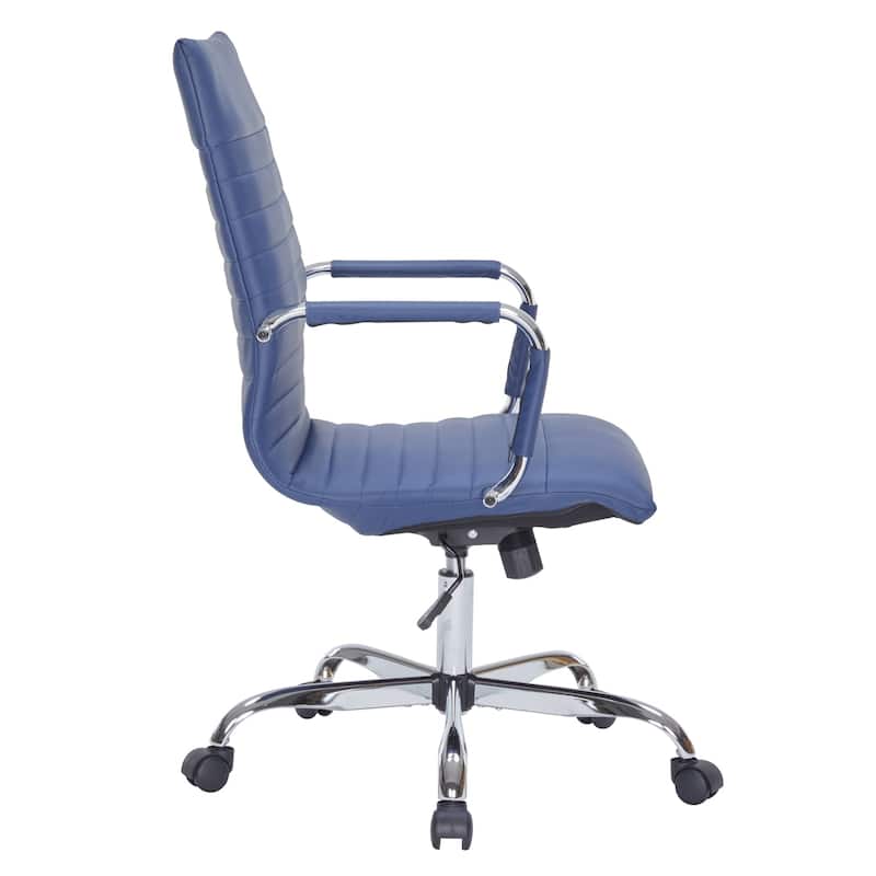 Harris High-Back Leather Executive Office Chair with Metal Frame, Adjustable Height, Tilt Lock, and Swivel for Home/Workspace