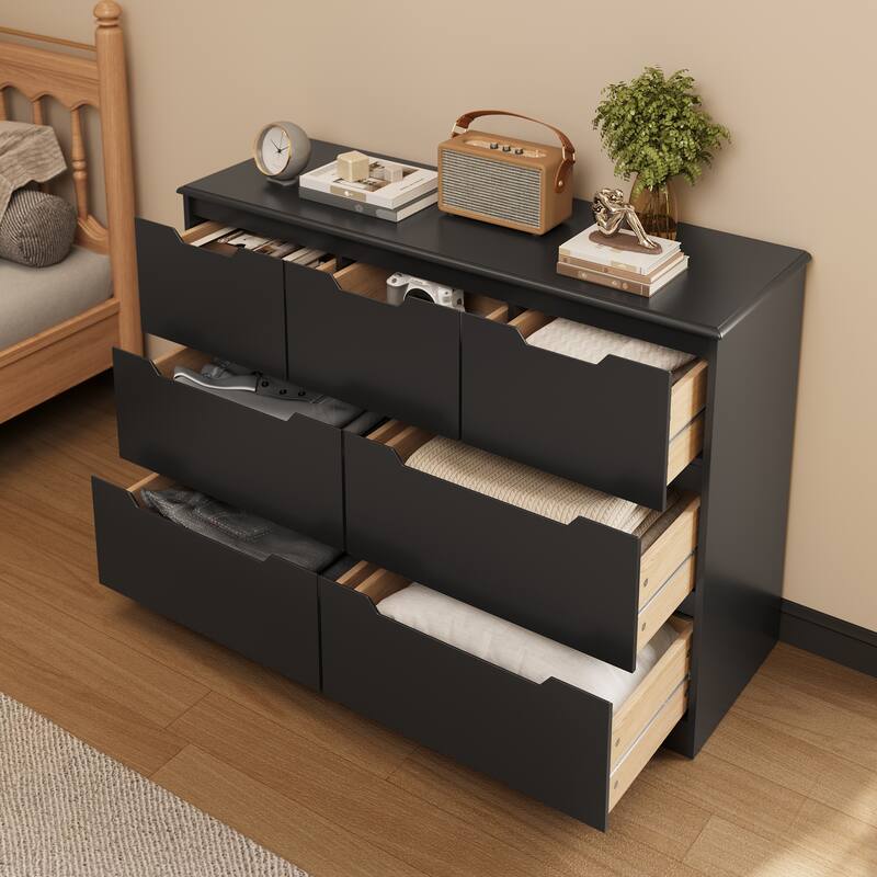 7 Dresser Storage Drawer Units Chest Of Drawers, Dresser With Recessed Distinctive Handles