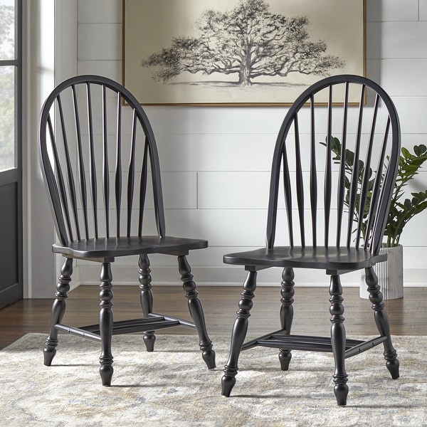 Lifestorey Kingsley Oversized Solid Wood Windsor Dining Chair - On