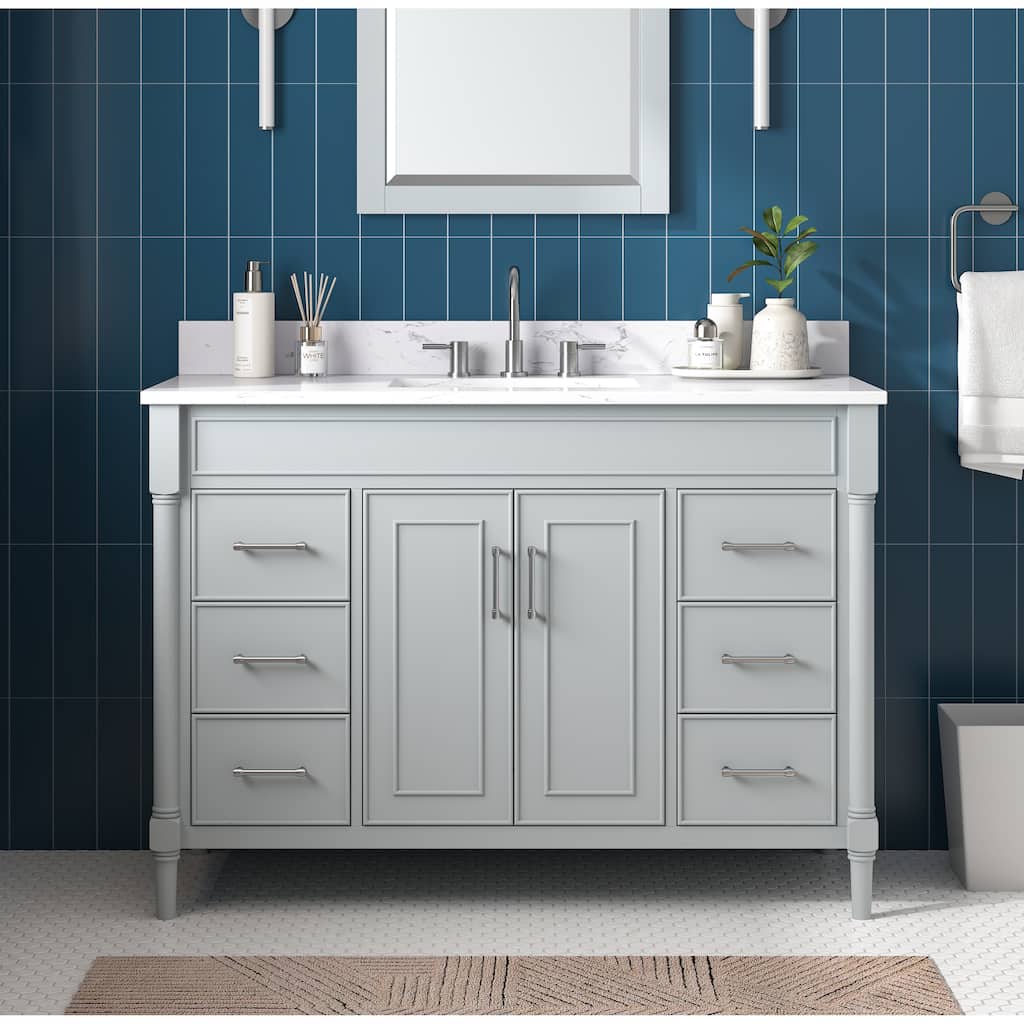Avanity Bristol 49 in. Bath Vanity in Light Gray finish and Cala White Engineered Top