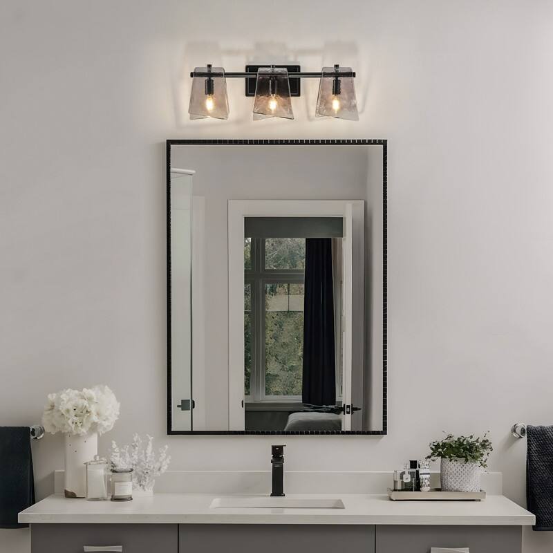 Starsky 3 - Light Modern Dimmable Gray Glass Bathroom Vanity Light