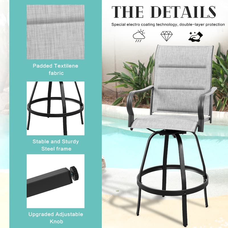 Futzca Patio Swivel Bar Bistro Set or Swivel Bar Stools