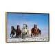 preview thumbnail 5 of 10, iCanvas "Mongolia Horses" by Libby Zhang Framed Canvas Print Gold - 18x26