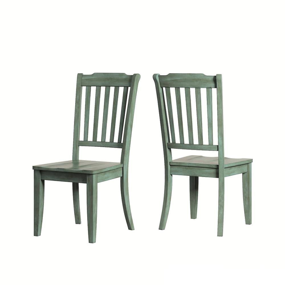 Eleanor Antique White Farmhouse Trestle Base 6-Piece Dining Set - Slat Back by iNSPIRE Q Classic