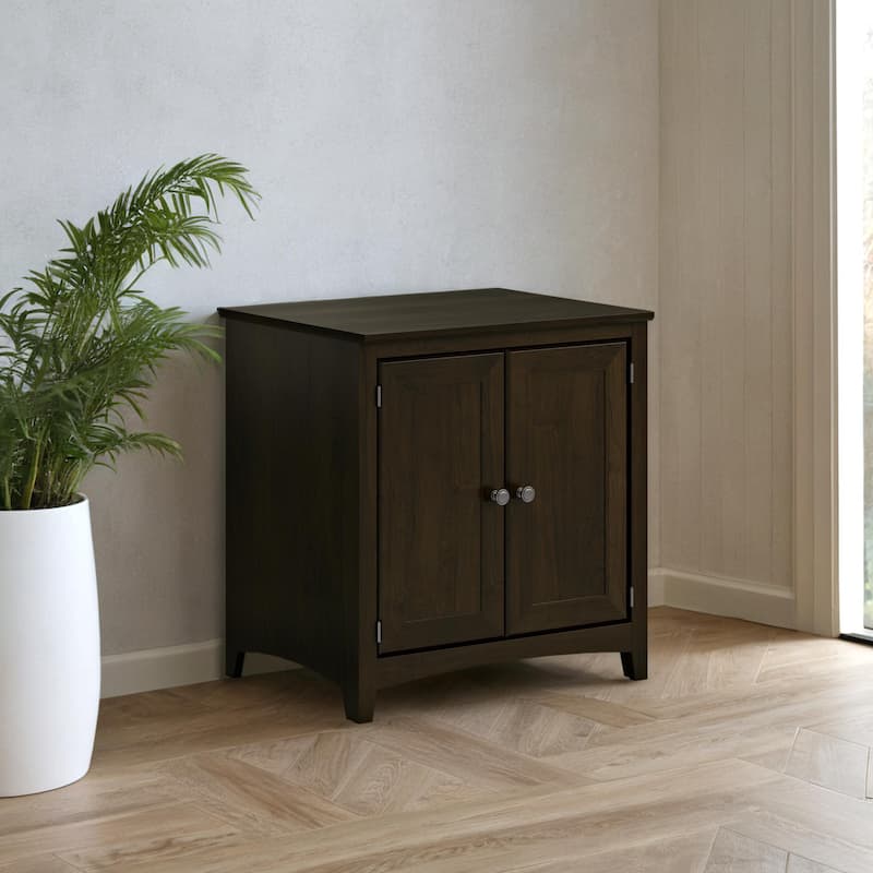 Arch+Haven Solid Wood 2 Door Cabinet - Rubbed - Coffee