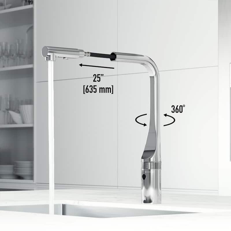 VIGO Jewel 15" H Touchless Pull-Out Sprayer Kitchen Faucet
