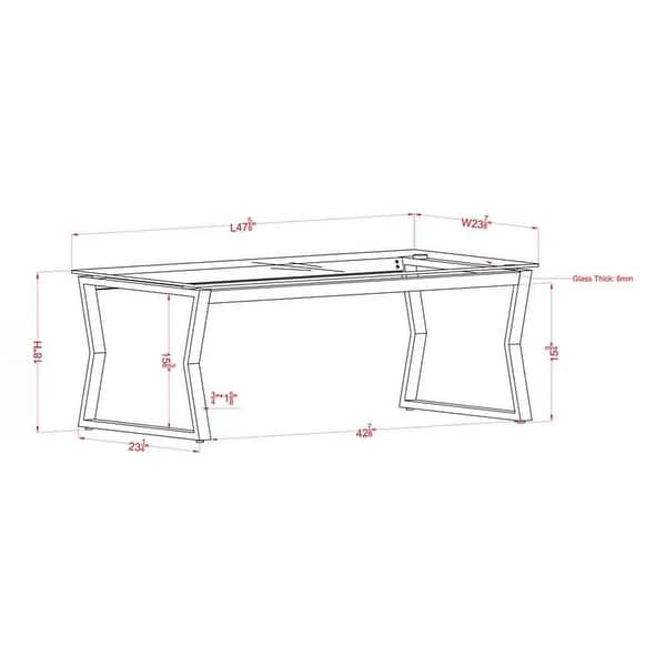 Furniture of America Kiloran Contemporary 47-inch Glass Top Coffee Table