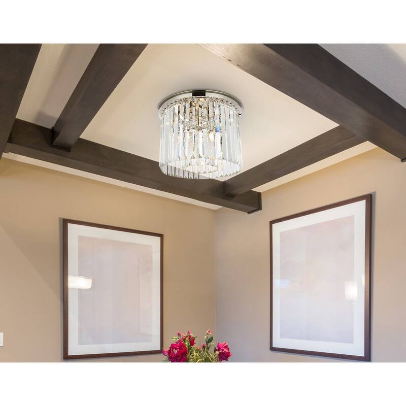 Royce Edge 6-Light Polished Nickel Flush Mount