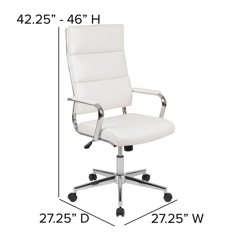 High Back LeatherSoft Contemporary Panel Executive Swivel Office Chair