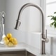 preview thumbnail 1 of 154, Kraus 2-Function 1-Handle 1-Hole Pulldown Sprayer Brass Kitchen Faucet KPF-1680 - 17 3/4" Height (Selette) w/ Dispenser - SFS - Spot Free Stainless Steel