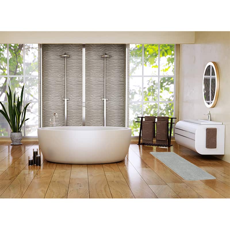 Microfiber Polyester Double Sink Bath Mat Runner - 48"L x 20"W