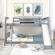 preview thumbnail 1 of 24, Full over Full Space-saving Low Bunk Bed with Slide and Ladder, Gray Grey