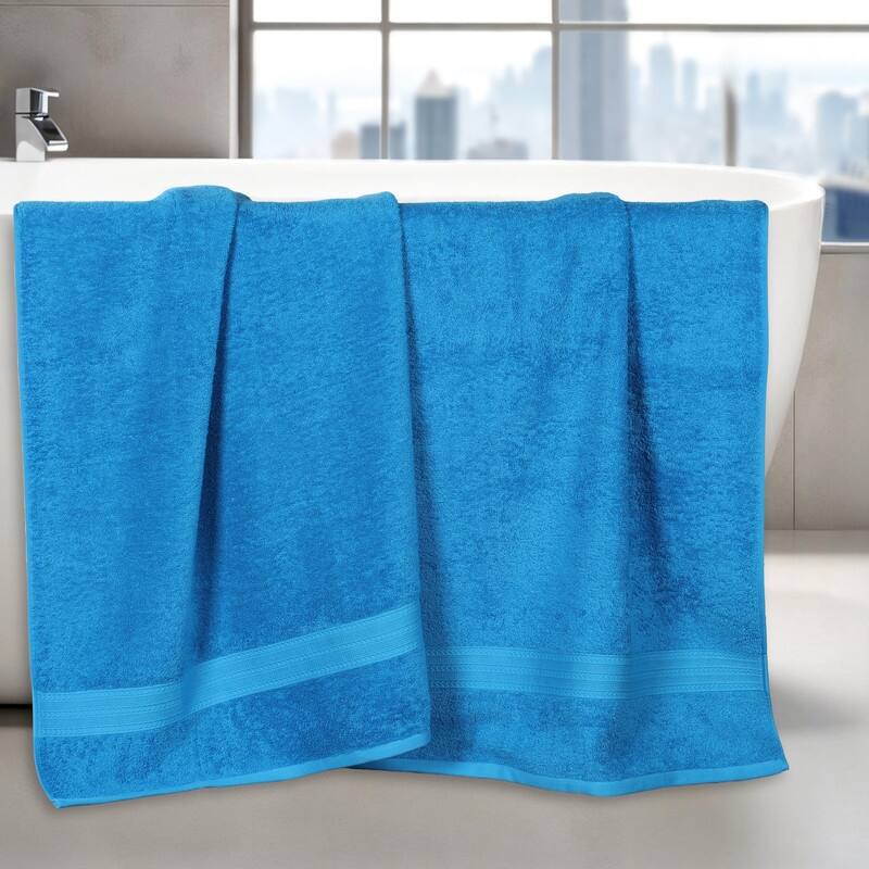 Eco-Friendly Sustainable Cotton Bath Sheet by Superior (Set of 2) - Aster Blue