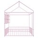 preview thumbnail 21 of 40, House-Shaped Design Metal Full Size Bed Frame with Fence and Shelves