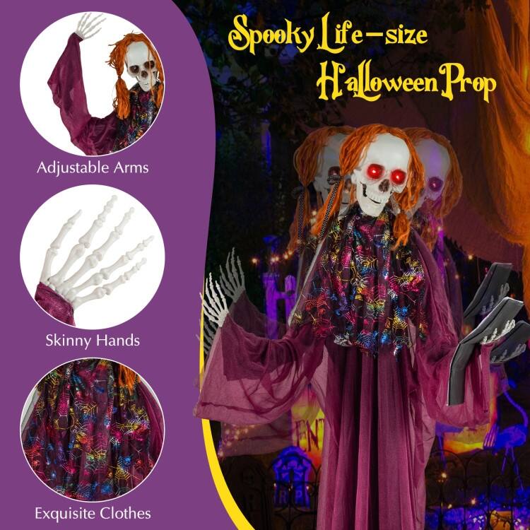 Purple Metal Fabric Animated Halloween Prop with Sound and Motion