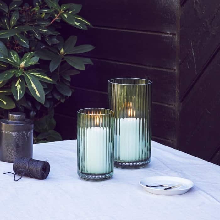 Lyngby Porcelæn Mouth Blown Glass Vase, Copenhagen Green
