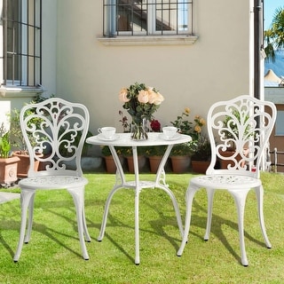 Outdoor Patio Cast Aluminum 3 Piece Bistro Set - Bed Bath & Beyond ...