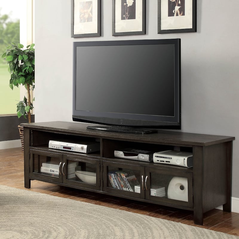 Dane Contemporary Grey Solid Wood Multi-storage TV Console by Furniture of America
