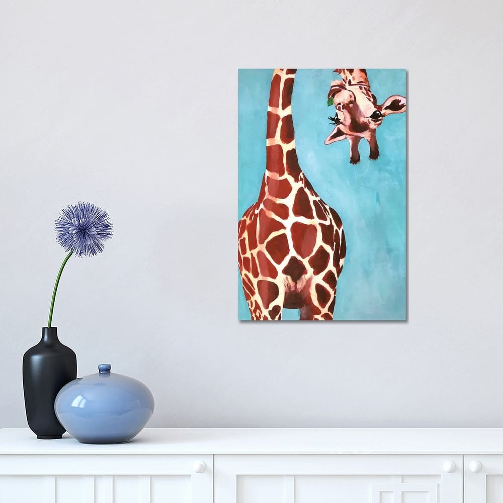 iCanvas "Giraffes With Green Leaf" by Coco de Paris Canvas Print