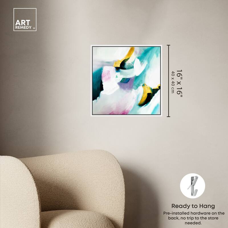 Art Remedy Still Violas Ii Framed Blue Abstract 1 Piece Canvas Wall Art