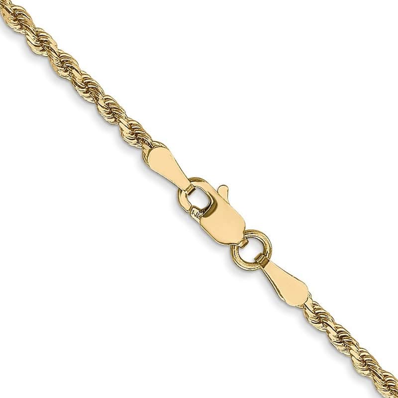 Curata 14k Yellow Gold Lobster Claw Closure Valu plus 2.00mm Sparkle Cut Chain Bracelet