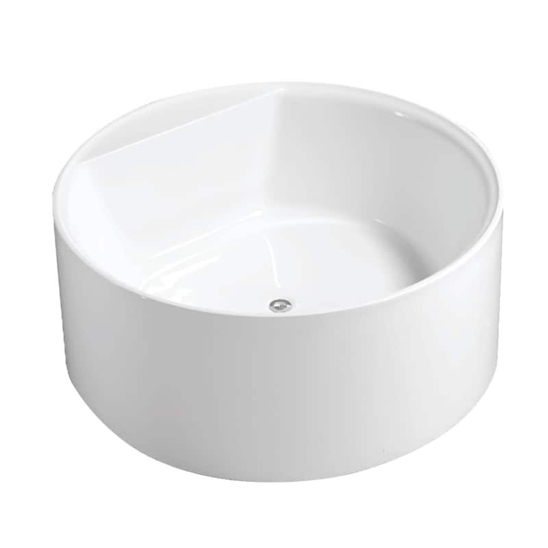 Kingston Brass VTRO535322 Aqua Eden 53" Free Standing Acrylic Soaking - Glossy White