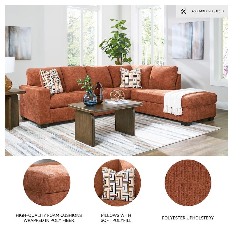 Signature Design by Ashley Aviemore 2-Piece Sectional with Chaise - 110"W x 90"D x 37"H