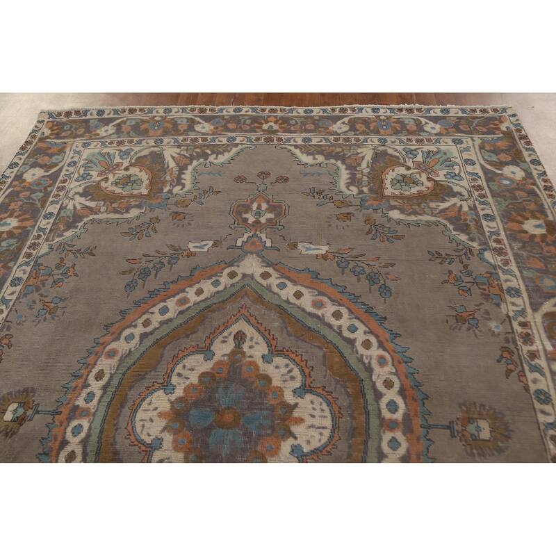 Over-Dyed Tabriz Persian Vintage Rug Hand-Knotted Wool Carpet - 6'10"x 9'2"